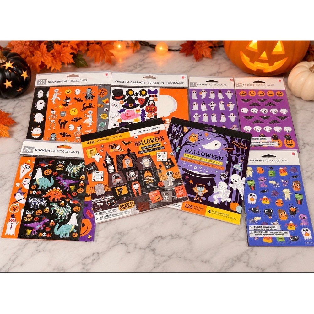 Halloween Sticker Lot with Sticker Pads NEW Party Favors Crafts